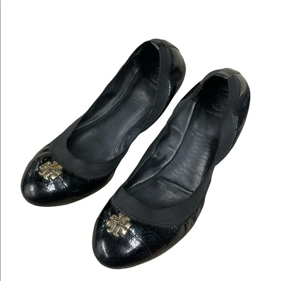 TORY BURCH Jolie Ballet Flat in Black size 8 M - Picture 1 of 14